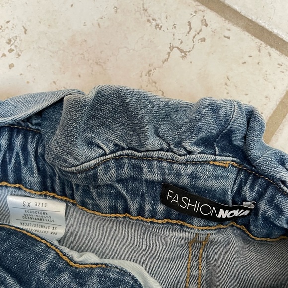 Tie Waist Jean Shorts - Picture 4 of 5